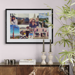 Bespoke Framed Collage in a Black Landscape shaped frame