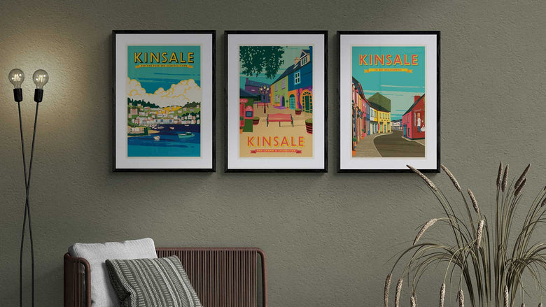Kinsale Travel Posters on Wall 